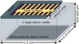 Schemazeichnung der Hybridsolarzelle aus anorganischer (Silizium) und organischer (PEDOT:PSS) Schicht, die von Sara Jäckle et al. untersucht wurde