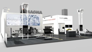 Magna zeigt in seiner Ausstellung »Transformobility« die neuesten Entwicklungen im vernetzten Fahrzeug, einschließlich Autonomes Fahren und Cyber Security, bis hin zu alternativen Antriebssystemen und Leichtbau.
