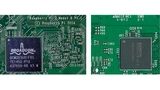 Beim Raspberry Pi 2 Model B ist der Broadcom-Chip (links) genau zu identifizieren und der SDRAM-Speicher ist in einem separaten Chip auf der Platinenrückseite (rechts) untergebracht. 