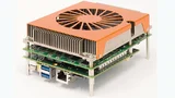 High-End Performance auf nur 125 × 95 mm2: conga-TR3-Computermodul mit aktiver Heatpipe-Kühlung, montiert auf einem Carrier Board