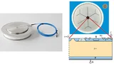 Lichtgezündeter 6-Zoll-Thyristor (LTT; links im Bild) mit integrierten Schutzfunktionen 