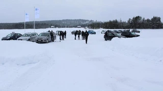 ZF TRW zeigte der Presse seine neuen Brems- und Lenksysteme auf seiner Winterteststrecke im nordschwedischen Arvidsjaur.