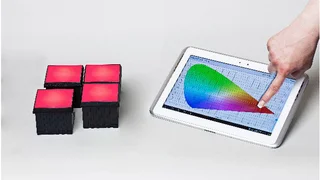 MAZeT regelt drahtlos mit einer eigens programmierten, mobilen App verschiedene Lichtstimmungen und -farben dauerhaft und über spektral unterschiedliche LEDs hinweg