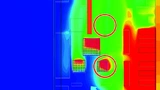 Bild 2. Bei den ersten Platzierungsentwürfen an einer Baugruppe war zu sehen, dass bei einem kritischen Bauteil (IC rechts unten) sehr hohe Temperaturen entstehen