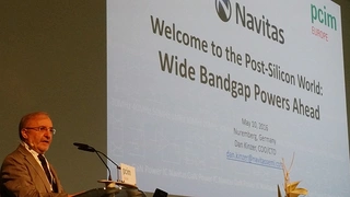 Prof. Leo Lorenz kündigt die erste Keynote der pcim Europe 2016 an: Dan Kinzer von Navitas referierte über die Post-Silicon World.