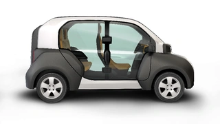 Seitenansicht des Elektro-Kleinstwagens CITY-eTaxi