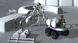 Eine Simulation von Mantis in seinem Arbeitsumfeld.