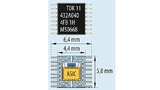 Sensorelemente (blau) und ASIC (orange) neben­einander im selben Gehäuse.
