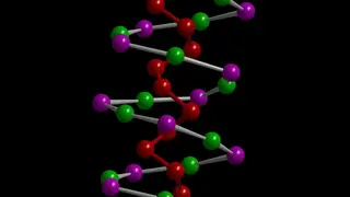 Atomare Struktur des flexiblen Halbleitermaterials aus den Elementen Zinn, Iod und Phosphor (SnIP), das am Fachgebiet für Synthese und Charakterisierung innovativer Materialien der TU München hergestellt wurde.