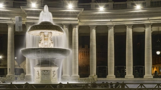 Petersplatz Brunnen mit LED-Beleuchtung