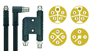 47_Fünfpolige Varianten der M12x1-Powerprodukte mit S- und T-Codierung von Escha
