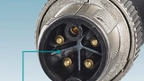 Bild 2: M12-Steckgesicht am Limit. Mit der Geometrie der K-Codierung ist die M12-Power-Technik nahezu ausgereizt. 