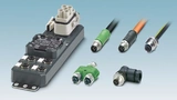 Bild 3: Produktprogramm M12 Power. Verteiler (links), konfektionierte Leitungen und Einbausteckverbinder (oben) sowie Y-Verteiler und konfektionierbare Steckverbinder (unten). 