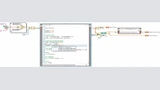 Matlab-Code in einem MathScript-Knoten kombiniert mit grafischer Programmierung. 