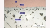 Schliffbild einer intermetallischen Phase zwischen dem Kupfer der Leiterplatte und dem Zinn der Lotpaste