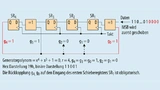 Implementierung des Generatorpolynom 19h als G-LFSR.