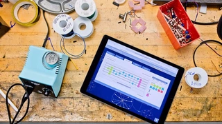 IBM Quantum-Benutzerinterface auf einem Tablet-Computer