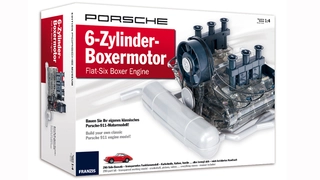 Noch ein Hauptpreis: Der Porsche 6-Zylinder-Boxermotor! Bauen Sie Ihr eigenes klassisches Porsche-911-Motormodell! Ein 290-Teile-Bausatz für ein transparentes Funktionsmodell mit Kurbelwelle, Kolben und Ventilen.