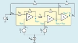 Bild 6. Interne Knoten des Instrumentenverstärkers aus zwei OPV und einem Verstärker.. 