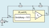 Vereinfachte Darstellung der Instrumentenverstärkerschaltung