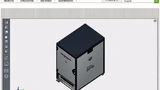 2D-Modell eines fertig konfigurierten Elektronikschrankes