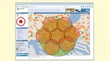 Vergleich der unterschiedlichen Zellengrößen für ein städtisches Funknetz für IoT auf der Basis von LTE-Cat-NB1 (grüne Fläche = Abdeckung durch LTE-Cat-NB1-Basisstation mit Leistungsüber-tragungsbilanz