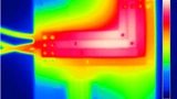Bild 2. Die Thermographie zeigt es deutlich: Integrierte Kupferelemente der Leiterplattechntechnik HSMtec sorgen für ein effizientes Wärmemanagement und eine optimiert ausgelegte Anschlusstechnik für einen sicheren Anschluss. 