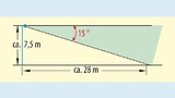 Verkehrsüberwachung an einer Straßenkreuzungmuss mit einem Elevations-Erfassungsbereich von 15 ° arbeiten und einer Neigung nach unten von 7,5 ° montiert werden 