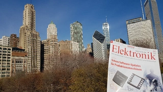 Die »Elektronik« vor der Skyline von Chicago am Millenium Park. 