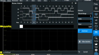 Bild 24: PatternGenerator - Der Signalgenerator erzeugt Rechteck-, Zähler-, Arbiträr-, Manuell-, UART-, SPI-, I2C-, CAN-, LIN-, Audio-I2S und Audio-TDM-Muster. Wer BIT spricht, kann seine Signale mit der Arbiträroption selbst zeichnen. Alle anderen n