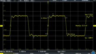 QuickMeas - Die QuickMeas-Funktionalität evaluiert generischste Observablen an einem beliebigen Eingangssignal. Hier evaluiert sie den Funktionsgenerator an seiner Bandkante. 4,2 ns ist übrigens ein hervorragender Wert für ein integriertes Gerät [vgl