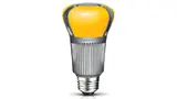 Lampe mit „remote phosphor“. Die Leuchtstoffschicht befindet sich auf der Innenseite des Kolbens.