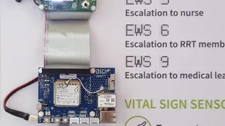 … einem intelligenten Krankenhaus-Gateway, das Daten von den Knoten in die Cloud und EWS empfängt, verarbeitet und weiterleitet und gleichzeitig eine lokale Anzeigeoberfläche betreibt, und einer Cloud-Anwendung, die Sensordaten, EWS und Alarmstatus e