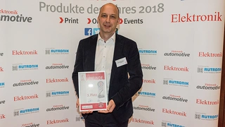 Dr. Martin May von Schunk nimmt die Auszeichnung für den 3. Platz der Produkte des Jahres entgegen. 