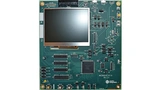 Foto der Bestückungsseite des Eval-Moduls mit dem Mikrocontroller MAX32650 von Maxim.