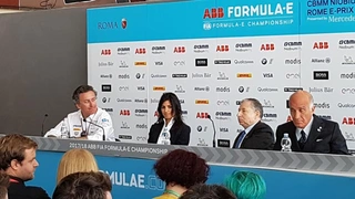 Der ePrix in Rom wurde mit einer Pressekonferenz eröffnet: Alejandro Agag, Virginia Raggi, Bürgermeisterin von Rom und FIA-Präsident Jean Todt stehen der Presse Rede und Antwort.