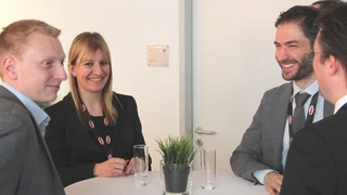 Gesprächsrunde im Ausstellungsbereich des Wireless Power Congress 2018.