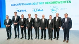 Bosch präsentierte heute seine Geschäftszahlen für das Jahr 2017 und den bisherigen Verlauf des Jahres 2018 am Bosch-Forschungscampus in Renningen. Die Geschäftsführung, von links nach rechts: Christoph Kübel, Dr. Markus Heyn, Peter Tyroller, Dr. Vol