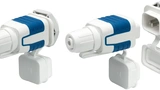 Bild 2: Gesteckter vs. ungesteckter Zustand: wasserdichte IEC-Gerätesteckverbindung von Schurter Typ 4761 und Typ 4762 mit IP67 bzw. IP69K