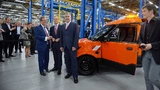 Armin Laschet, Thomas Rachel, Jürgen Gerdes und Achim Kampker im StreetScooter Werk in Düren