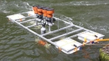 Eines der ersten Testsysteme des CeSMa schwimmt im Wasser. Es gibt aber auch fest montierte Versuchssysteme.