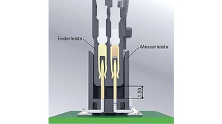 Doppelschenklige, flexible Federkontakte sorgen für eine sichere Kontaktierung bei Vibrationen