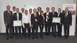 AMA-Innovationspreis 2018: Sieger-Teams von Bosch Sensortec, IST und Endress+Hauser.