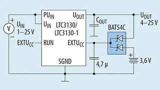 Bootstrapping auf Vout, mit dem Ziel, den Batterie-Drain zu eliminieren – bei gleichzeitigen Einschalten und -Regeln mit UIN von 1 V oder weniger