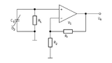 nicht invertierender Sensor-Verstärker.