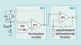 Analoger Schaltungsteil eines Rauchmelders, realisiert per Analog-Combo-Modul im MSP430.