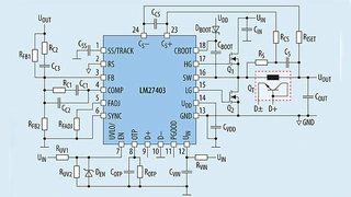 Typisches Schaltbild eines Controller-Designs auf Basis des LM27403