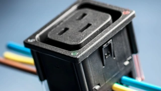 16-A-IEC-Gerätesteckdose für intelligente PDUs Die 16-A-Gerätesteckdosen der Serie 4710-5 von Schurter verfügen über integrierte Führungen für Lichtleiter. Bis zu vier optional erhältliche Lichtleiter lassen sich dabei über LEDs auf der Leiterplatte 