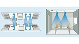 Optische Datenübertragung auf kurze Distanzen (links) und über größere Distanzen (rechts).