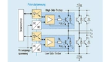  Ein Brückenzweig in einer dreiphasigen IGBT-Leistungsendstufe mit jeweils separaten DC/DC-Wandlern und Isolatoren